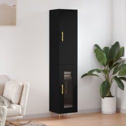 Highboard Schwarz 34,5x34x180 cm Holzwerkstoff