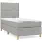 vidaXL Boxspringbett mit Matratze Hellgrau 80x200 cm Stoff vidaXL Boxspringbett mit Matratze Hellgrau 80x200 cm Stoff