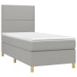 vidaXL Boxspringbett mit Matratze Hellgrau 80x200 cm Stoff vidaXL Boxspringbett mit Matratze Hellgrau 80x200 cm Stoff