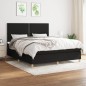vidaXL Boxspringbett mit Matratze Schwarz 180x200 cm Stoff vidaXL Boxspringbett mit Matratze Schwarz 180x200 cm Stoff