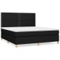vidaXL Boxspringbett mit Matratze Schwarz 180x200 cm Stoff vidaXL Boxspringbett mit Matratze Schwarz 180x200 cm Stoff