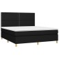 vidaXL Boxspringbett mit Matratze Schwarz 180x200 cm Stoff vidaXL Boxspringbett mit Matratze Schwarz 180x200 cm Stoff