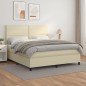 vidaXL Boxspringbett mit Matratze Creme 160x200 cm Kunstleder vidaXL Boxspringbett mit Matratze Creme 160x200 cm Kunstleder