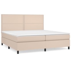 vidaXL Boxspringbett Matratze Cappuccino-Braun 200x200cm Kunstleder