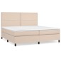 vidaXL Boxspringbett Matratze Cappuccino-Braun 200x200cm Kunstleder vidaXL Boxspringbett Matratze Cappuccino-Braun 200x200cm Kunstleder