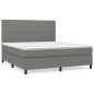 vidaXL Boxspringbett mit Matratze Dunkelgrau 160x200 cm Stoff vidaXL Boxspringbett mit Matratze Dunkelgrau 160x200 cm Stoff