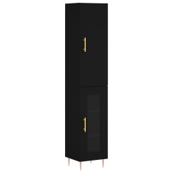 Highboard Schwarz 34,5x34x180 cm Holzwerkstoff