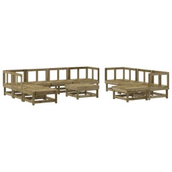 vidaXL 11-tlg. Garten-Lounge-Set Kiefernholz Imprägniert