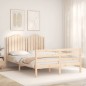 vidaXL Massivholzbett mit Kopfteil 140x190 cm vidaXL Massivholzbett mit Kopfteil 140x190 cm