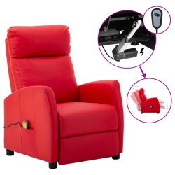 vidaXL Massagesessel Elektrisch Rot Kunstleder