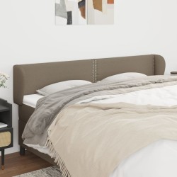 vidaXL Kopfteil mit Ohren Taupe 163x23x78/88 cm Stoff