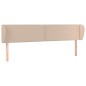 vidaXL Kopfteil mit Ohren Cappuccino-Braun 163x23x78/88 cm Kunstleder