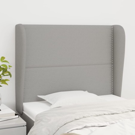 vidaXL Kopfteil mit Ohren Hellgrau 83x23x118/128 cm Stoff