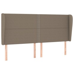 vidaXL Kopfteil mit Ohren Taupe 203x23x118/128 cm Stoff