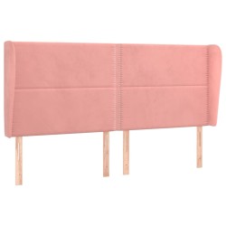 vidaXL Kopfteil mit Ohren Rosa 163x23x118/128 cm Samt