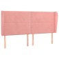 vidaXL Kopfteil mit Ohren Rosa 163x23x118/128 cm Samt