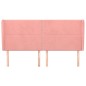 vidaXL Kopfteil mit Ohren Rosa 163x23x118/128 cm Samt
