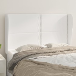 vidaXL Kopfteil mit Ohren Weiß 147x23x118/128 cm Kunstleder