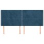 vidaXL Kopfteil mit Ohren Dunkelblau 163x16x118/128 cm Samt vidaXL Kopfteil mit Ohren Dunkelblau 163x16x118/128 cm Samt