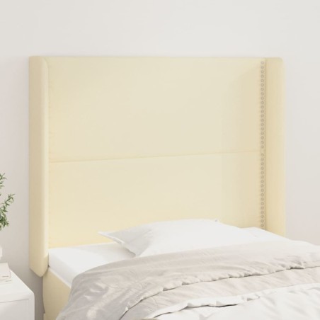 vidaXL Kopfteil mit Ohren Creme 83x16x118/128 cm Kunstleder