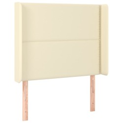 vidaXL Kopfteil mit Ohren Creme 83x16x118/128 cm Kunstleder