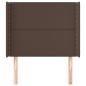 vidaXL Kopfteil mit Ohren Braun 93x16x118/128 cm Kunstleder