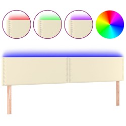 vidaXL LED Kopfteil Creme 160x5x78/88 cm Kunstleder