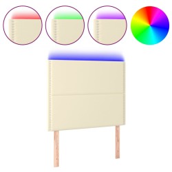 vidaXL LED Kopfteil Creme 80x5x118/128 cm Kunstleder