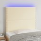 vidaXL LED Kopfteil Creme 90x5x118/128 cm Kunstleder