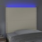 vidaXL LED Kopfteil Creme 90x5x118/128 cm Kunstleder
