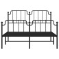 vidaXL Bettgestell mit Kopf- und Fußteil Metall Schwarz 135x190 cm vidaXL Bettgestell mit Kopf- und Fußteil Metall Schwarz 135x190 cm