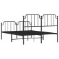 vidaXL Bettgestell mit Kopf- und Fußteil Metall Schwarz 135x190 cm vidaXL Bettgestell mit Kopf- und Fußteil Metall Schwarz 135x190 cm