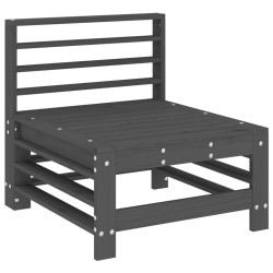 vidaXL Garten-Mittelsofa Grau Massivholz Kiefer