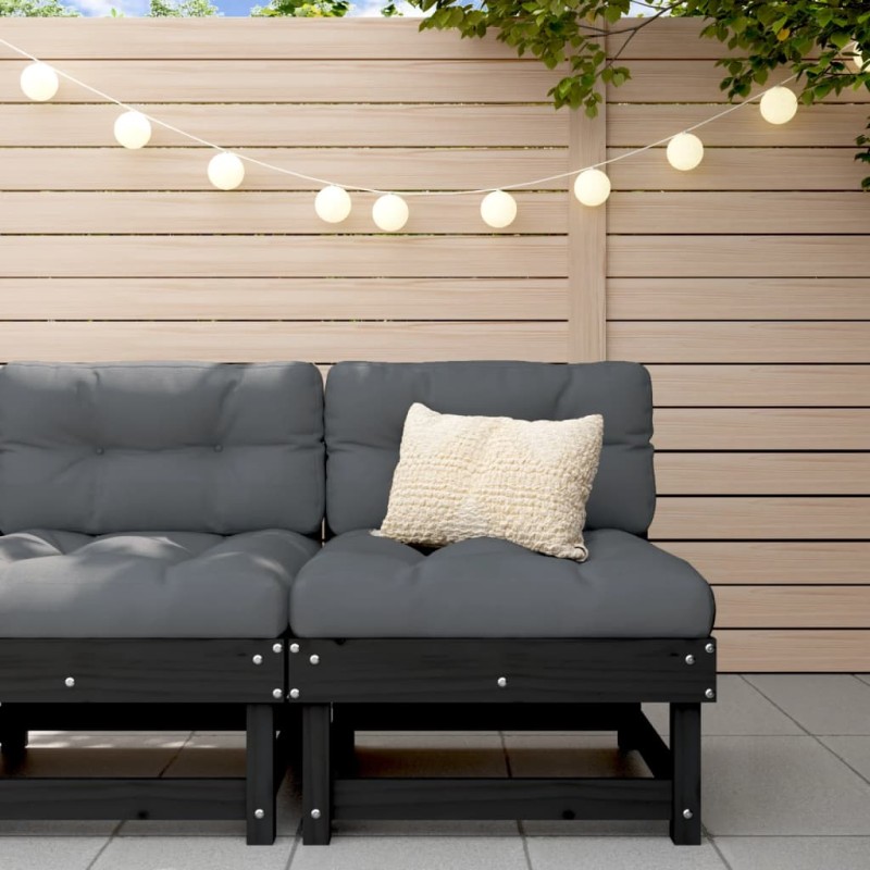 vidaXL Garten-Mittelsofa Schwarz Massivholz Kiefer vidaXL Garten-Mittelsofa Schwarz Massivholz Kiefer