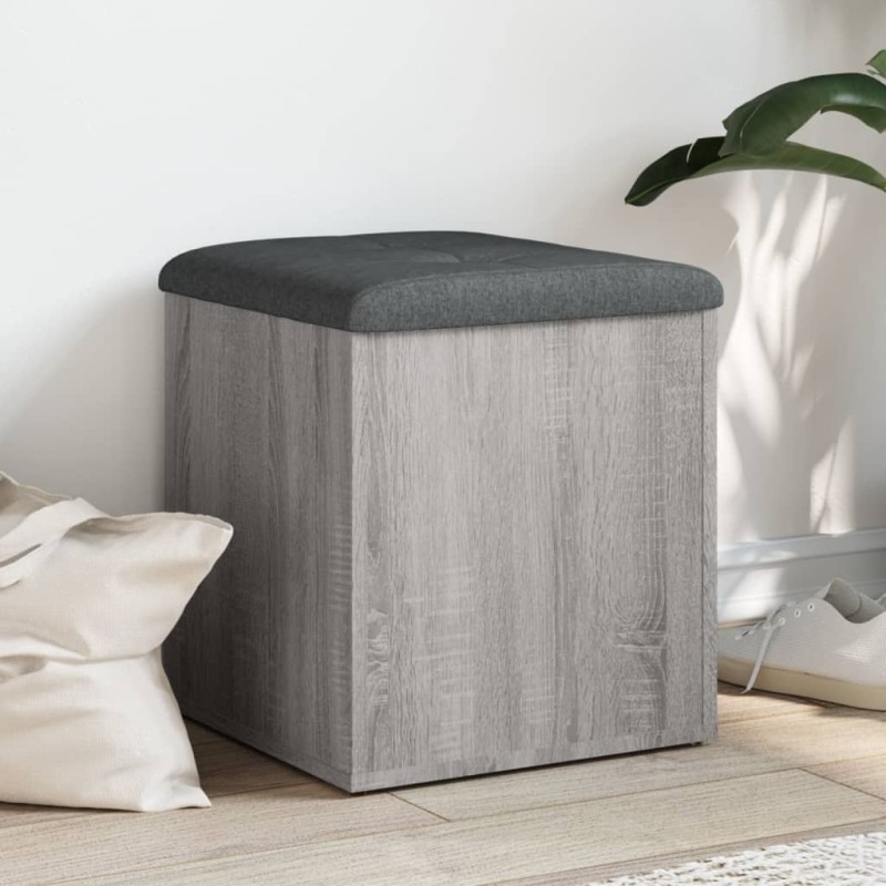 vidaXL Sitzbank mit Stauraum Grau Sonoma 42x42x45 cm Holzwerkstoff vidaXL Sitzbank mit Stauraum Grau Sonoma 42x42x45 cm Holzwerkstoff