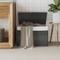 vidaXL Wäschekorb mit Deckel Grau 55,5x35x34 cm Poly Rattan vidaXL Wäschekorb mit Deckel Grau 55,5x35x34 cm Poly Rattan