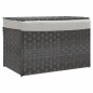 vidaXL Wäschekorb mit Deckel Grau 55,5x35x34 cm Poly Rattan vidaXL Wäschekorb mit Deckel Grau 55,5x35x34 cm Poly Rattan