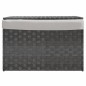 vidaXL Wäschekorb mit Deckel Grau 55,5x35x34 cm Poly Rattan vidaXL Wäschekorb mit Deckel Grau 55,5x35x34 cm Poly Rattan