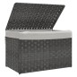 vidaXL Wäschekorb mit Deckel Grau 55,5x35x34 cm Poly Rattan vidaXL Wäschekorb mit Deckel Grau 55,5x35x34 cm Poly Rattan