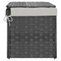 vidaXL Wäschekorb mit Deckel Grau 55,5x35x34 cm Poly Rattan vidaXL Wäschekorb mit Deckel Grau 55,5x35x34 cm Poly Rattan