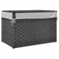 vidaXL Wäschekorb mit Deckel Grau 55,5x35x34 cm Poly Rattan vidaXL Wäschekorb mit Deckel Grau 55,5x35x34 cm Poly Rattan