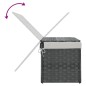 vidaXL Wäschekorb mit Deckel Grau 55,5x35x34 cm Poly Rattan vidaXL Wäschekorb mit Deckel Grau 55,5x35x34 cm Poly Rattan