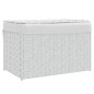 vidaXL Wäschekorb mit Deckel Weiß 55,5x35x34 cm Poly Rattan vidaXL Wäschekorb mit Deckel Weiß 55,5x35x34 cm Poly Rattan