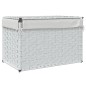 vidaXL Wäschekorb mit Deckel Weiß 55,5x35x34 cm Poly Rattan vidaXL Wäschekorb mit Deckel Weiß 55,5x35x34 cm Poly Rattan