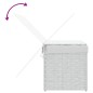 vidaXL Wäschekorb mit Deckel Weiß 55,5x35x34 cm Poly Rattan vidaXL Wäschekorb mit Deckel Weiß 55,5x35x34 cm Poly Rattan