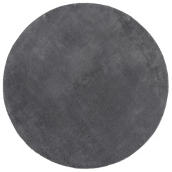 vidaXL Teppich HUARTE Kurzflor Weich und Waschbar Anthrazit Ø 80 cm