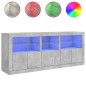 vidaXL Sideboard mit LED-Leuchten Betongrau 162x37x67 cm vidaXL Sideboard mit LED-Leuchten Betongrau 162x37x67 cm