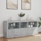 vidaXL Sideboard mit LED-Leuchten Betongrau 162x37x67 cm vidaXL Sideboard mit LED-Leuchten Betongrau 162x37x67 cm