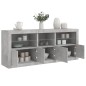vidaXL Sideboard mit LED-Leuchten Betongrau 162x37x67 cm vidaXL Sideboard mit LED-Leuchten Betongrau 162x37x67 cm