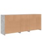 vidaXL Sideboard mit LED-Leuchten Betongrau 162x37x67 cm vidaXL Sideboard mit LED-Leuchten Betongrau 162x37x67 cm